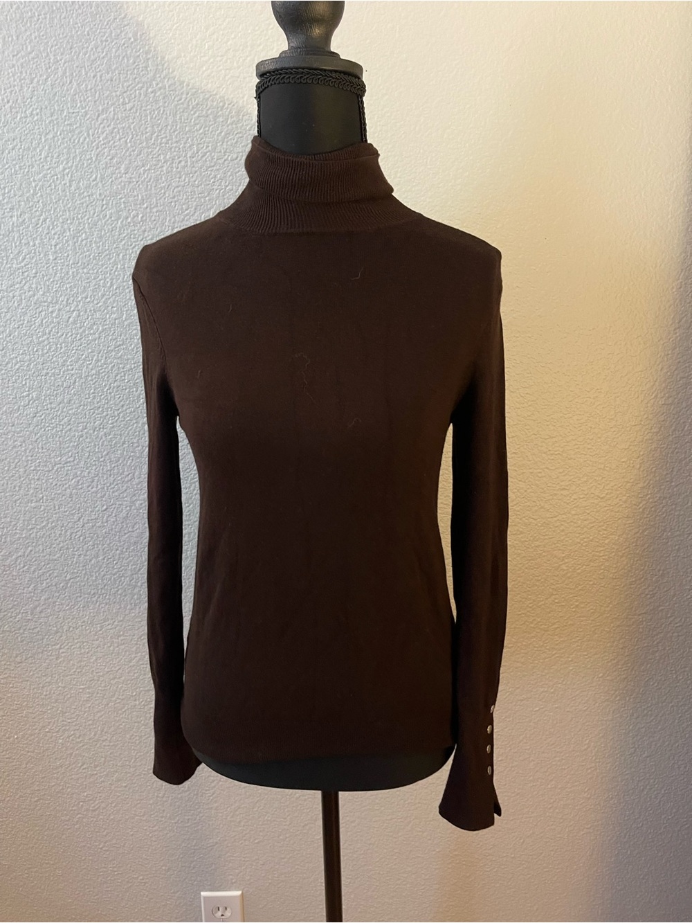 Zara Dark Brown Slim Turtleneck Sweater